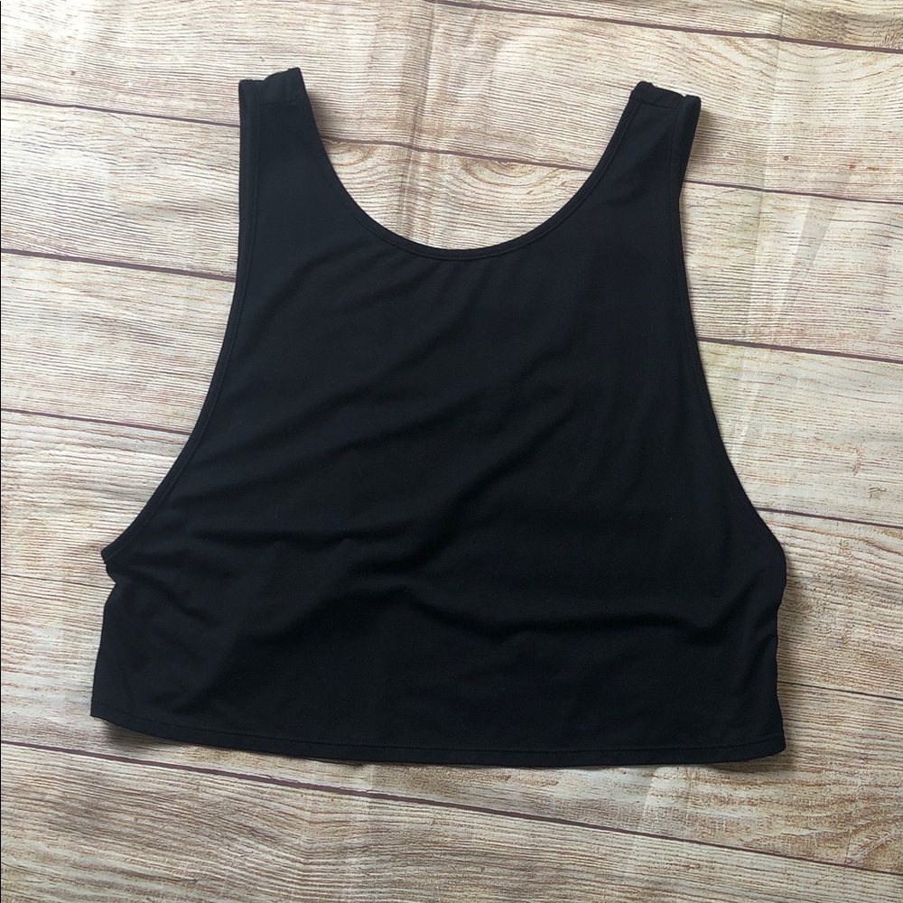 BuffBunny Classic Black Cut Out Back Crop Top